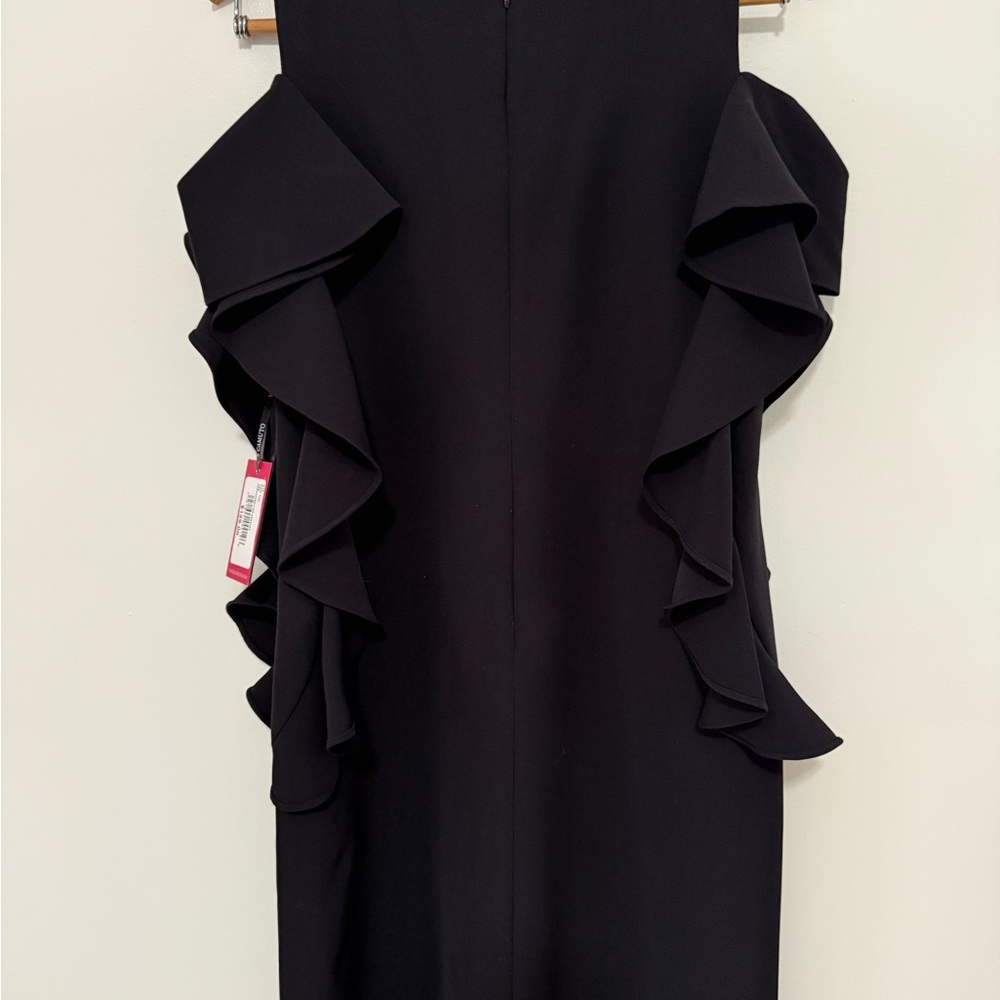 Vince Camuto NWT little black dress with ruffles in size 8 - Picture 8 of 15